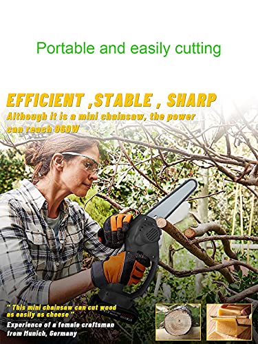 Pokzon Elektro Kettensäge 24V 6-Zoll-Akku-Kettensäge, 2AH-Akku und Ladegerät im Lieferumfang enthalten,2021 Verbesserte… – Bild 7