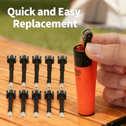 10 Pack Arcigah Lighter Flint Barrel Replacement Kit, Metal Flint Tube and Striker Wheel Set Compatible with Clipper CP11 CMP11(Large Size)