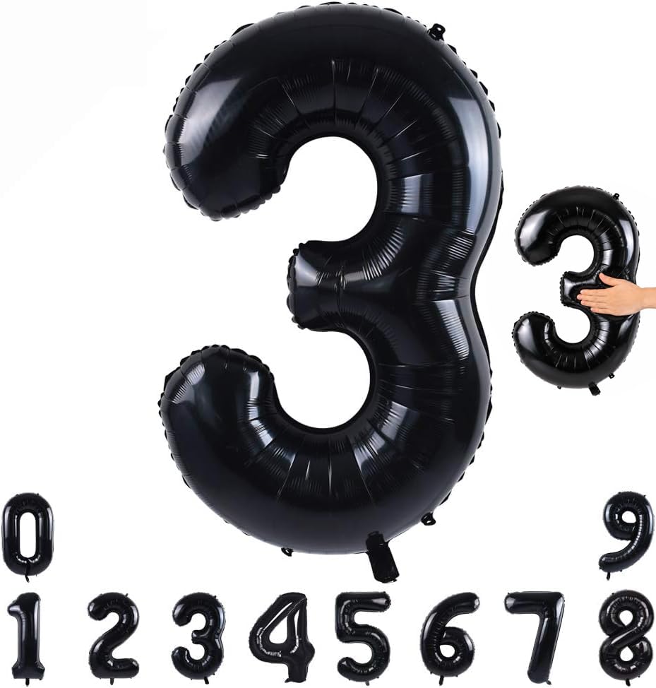 3*2様 04aw number nine balloon benie Amazon.com: TONIFUL 40 Inch Black Large Numbers 0-9,Number 3