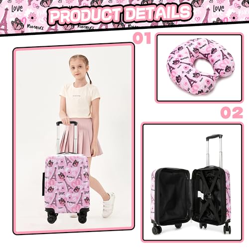 Image of Kids Luggage Set 2 piece Kids Suitcase with Spinner Wheels 16 inch Childrens Luggage for Girls With Wheels Hard Shell Luggage Sets Airline Approved