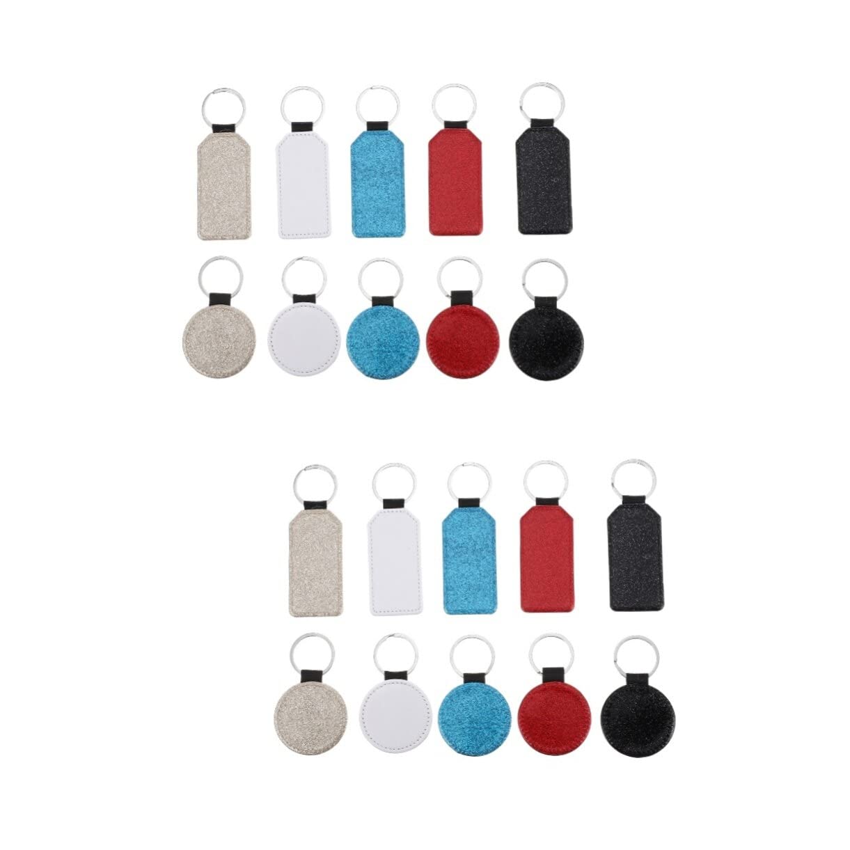 COHEALI 20piezas Lote De Llaveros Decorativos De Pu Brillante Diseño Geométrico y Lentejuelas Para Mochilas y Accesorios De Moda