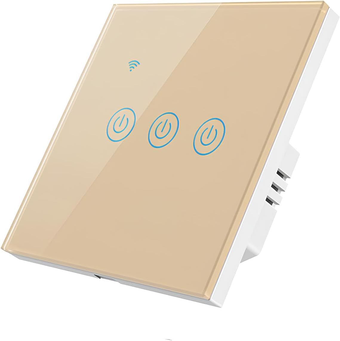 Yuhestdy WiFi Smart Wall Light Switch (Golden, 3Gang)
