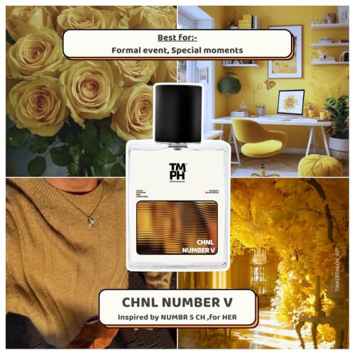 Image of TMPerfumehouse Chnl Number V EDP for Women | Fresh, Floral & Long Lasting Perfume Spray | Woody, Musk & White floral Fragrance | Luxury Gift for Her | TMPH | 50ml
