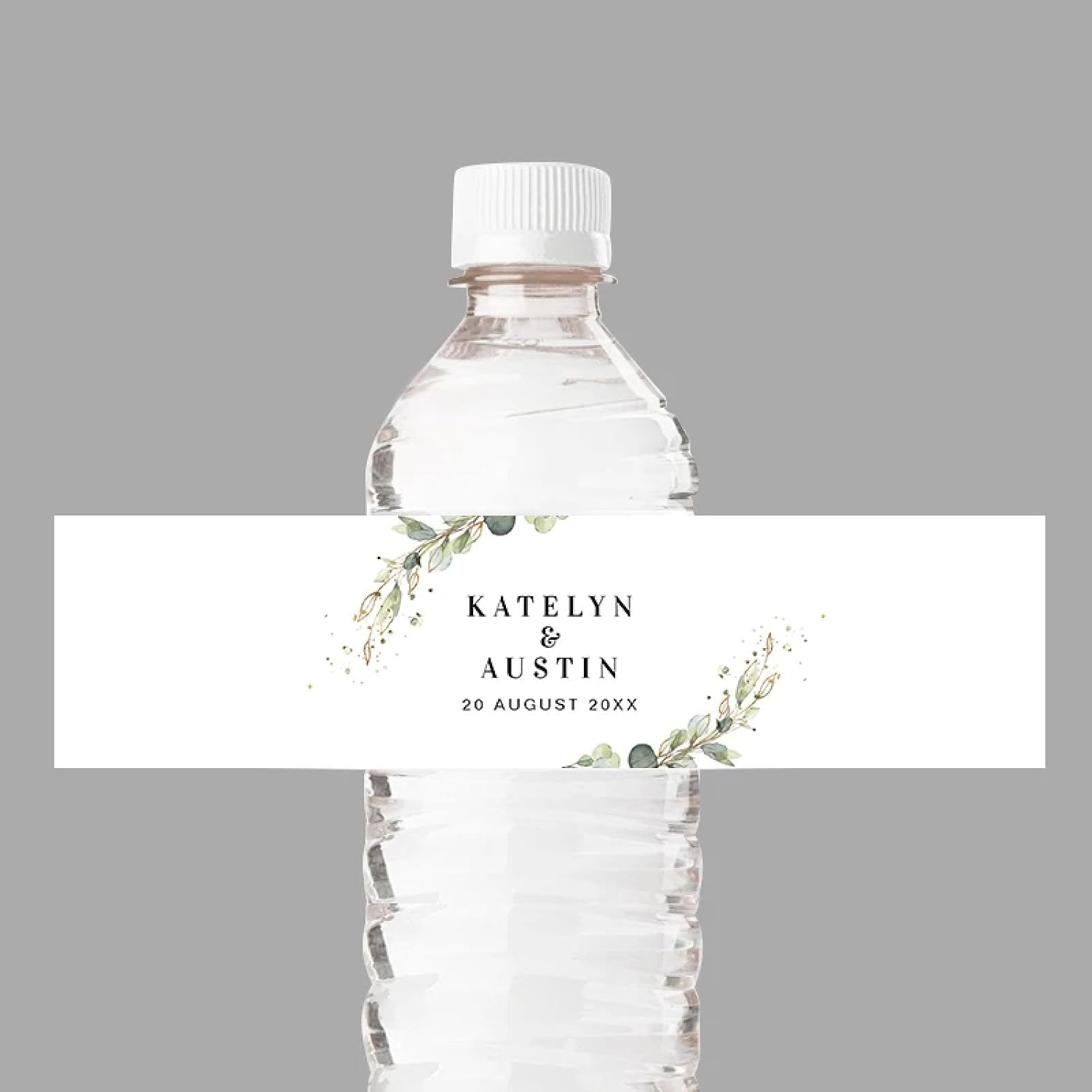 Custom Water Bottle Labels – 50/100 Pieces Floral Pattern Text Date Customize Bottle Labels Stickers, Customize Birthday Christening Wedding Bar Mitz