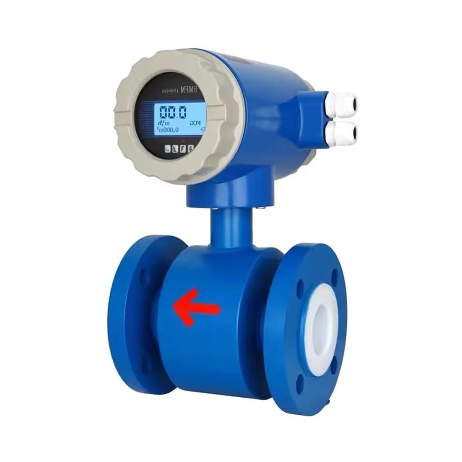 Mthckxjbsuz Dn50 Water Flow Meter, Integrated Intelligent Electromagnetic Flowmeter Digital Display Sewage Liquid Sensor Electronic Metering Equipment Pipe Flange(Dn50)