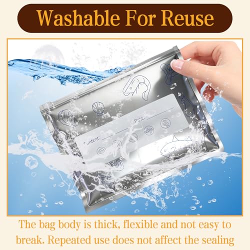 Bolsas de almacenamiento reutilizables con aluminio de pie duraderas y etiquetas 7