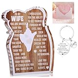 WifeUnique Gifts Ideas 2026, Acrylic Sign+Keychain+DIY Blessing Card I Love You Romantic Gift 'To My Wife', Birthday, Valentines Day,Anniversary Perfect Gifts for Wife - Heartfelt Acrylic Plaque