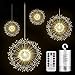 KJOY Firework Lights, Seosucce Upgrade 4Pcs LED Copper Wire String Lights Battery Operated Fairy Lights with Remote, 8 Modes Dimmable, Hanging Starburst Lights for Party, Christmas, Outdoor