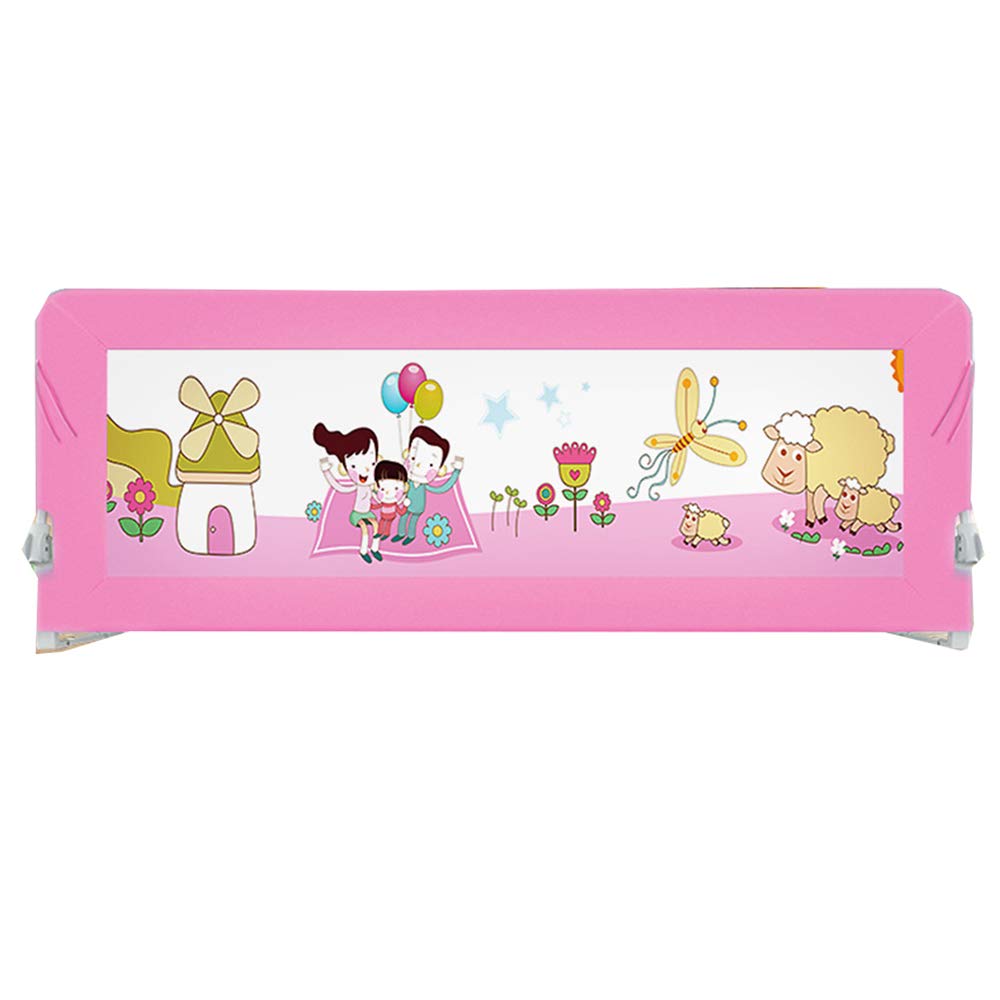 Sponda di Protezione per Lettino, paracolpi per Lettino per Bambini, sponda anticaduta, Rete Traspirante a Scomparsa per Neonati e Bambini, Rosa, 180 cm * 68 cm