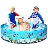 VReder Piscina para niños, piscina plegable de verano para niños, piscina de agua para niños, piscina para perros, jardín, baño portátil al aire libre (peces marinos, L: 152 x 25 cm)