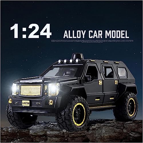 Image of DEUSON ECOM 1:24 Scale G Patton Military Toy Car for Kids Diecast Metal Car with Light Sound Pullback Openable Door, Khaki