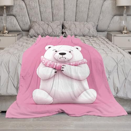 Couverture flanelle contre le froid plaid ours polaire léger - 6