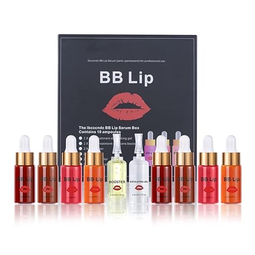 BB Lips - Kit de suero semipermanente, tratamiento de maquillaje semipermanente, suero labial BB para pigmento labial, incluye pigmentos labiales