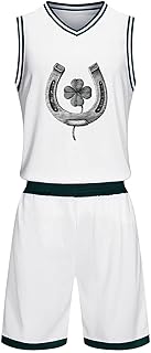 WEEDKEYCAT Horseshoe and Clover Leaf Customized Basketball Jersey Set Sports Shi - Compare price