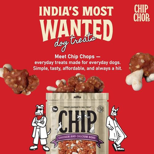 Image of Chip Chops Chicken & Calcium Bone Dog Treat, Easily Digestible, Healthy Dog Treat, Perfect for Snacks, Suitable for All Dog Breed, Each 70gm (Pack of 2)