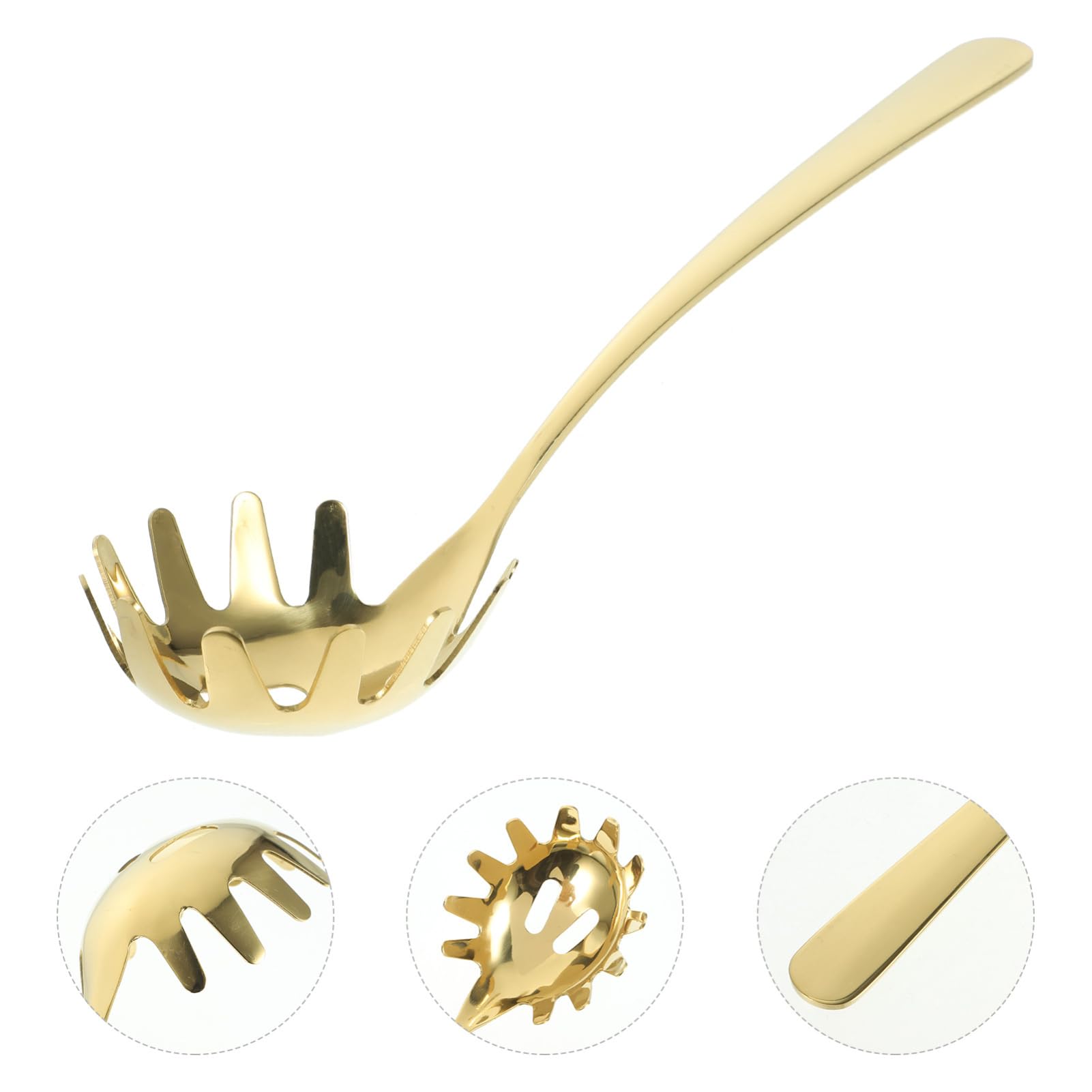 Levemolo Pink Shell Thank Dumpling Scoop Kitchen Spoon Pasta Tongs Spaghetti Fork Spaghetti Strainer Colander Spoon Kitchen Skimmer Spoon Pasta Ladle Noodle 304 Stainless Steel Golden