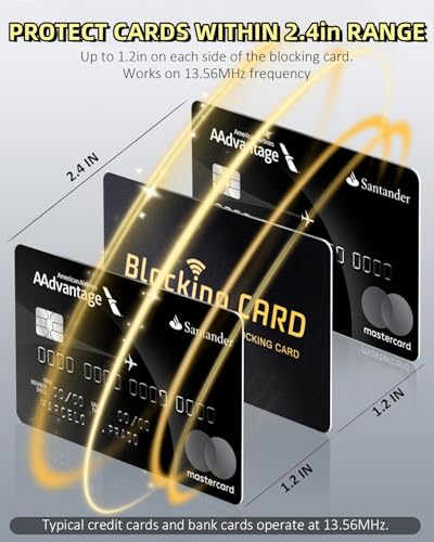 Aigee RFID Blocking Cards 6 Pack, Contactless NFC Debit Credit Card Passport Protector, One Card Protects Entire Wallet for Men and Women, New RFID Blocking Technology No Batteries Required (Black)3