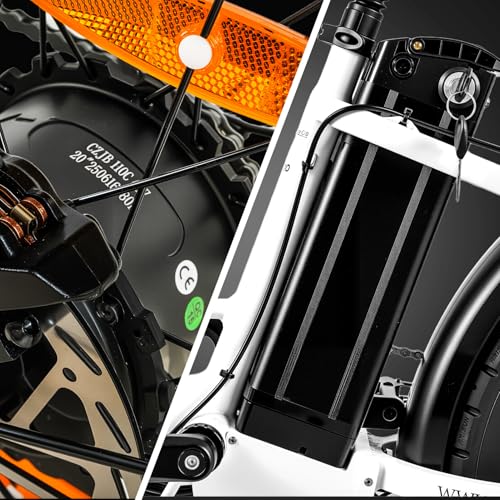 20''E-Bike Klapprad, Faltbares City Elektrofahrrad mit 48 V 20Ah Lithium Akku, Doppelsensoren, 8-Gang Getriebe, 250W Motor, 4.0" Fettreifen, Pedelec EBike für Erwachsene, Herren Damen. – Bild 5