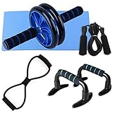 💪 【Putter desmontable】——Barras de empuje desmontables con marco resistente y asas de espuma, convenientes para entrenar el músculo de su cuerpo. (Carga hasta 330 libras)