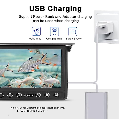 Moocor Underwater Fishing Camera, Portable Fish Finder Camera Hd 1000 Tvl Infrared Led Waterproof Camera With 4.3 Inch Lcd Monitor For Ice Lake Sea Boat Kayak Fishing #TOP2