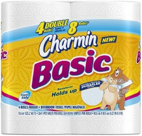 Charmin Basic Toilet Paper 4 Double Rolls (Pack of 10)