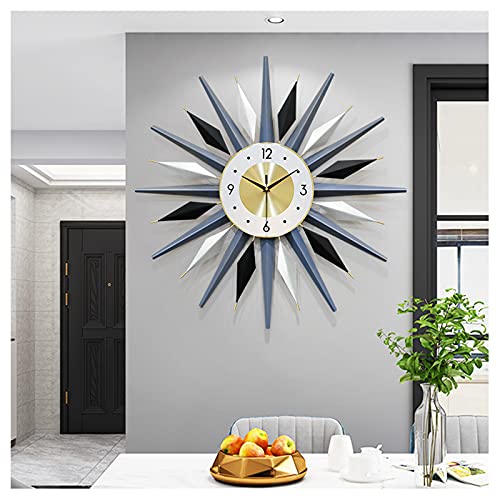 Horloge murale silencieuse sans tic-tac en métal 3D pour chambre à coucher