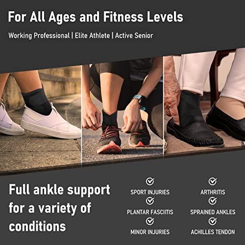 Ankle Support Brace Adjustable Ankle Brace Wrap Strap For Achilles Tendonitis Support Ligament Damage Sports Protect Plantar Fasciitis Support Injury Recovery One Size For Men Women #TOP6