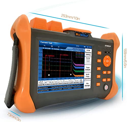 SUWOLF 1310/1550nm 32/30dB OTDR Messgerät 5.6 Touchscreen 120KM Glasfaser Tester Test Distanz LWL Messgerät FTTH Faseroptikkabel Tester Werkzeug OTDR Messung mit (VFL) (OTDR32F-T1-B)
