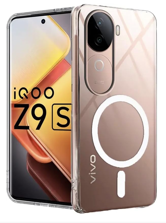 Image of AEETZ Clear Back Case for Vivo V40e 5G / iQOO Z9s 5G, Hard PC Shockproof Transparent Back Cover Case Compatible with Mag-Safe, Anti-Yellowing (Vivo V40e 5g)