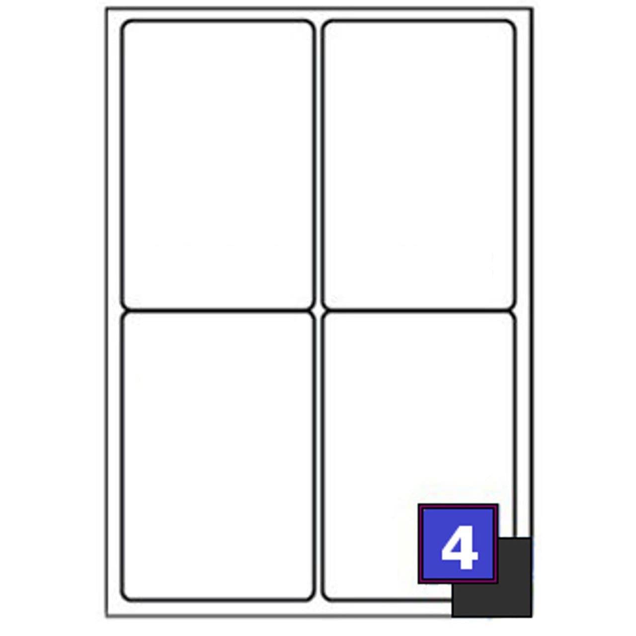4000 x 4 Labels Per Sheet 99.1 x 139mm White A4 Address Labels Sticky Self Adhesive Peel Out Notes Paper Mailing Inkjet Copier Laser Printer