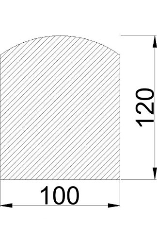 Bodenplatte Stahl grau Segmentbogen Kaminofen/Holzofen Hitzebeständig einbrennlackiert Senotherm