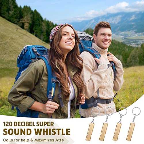 4 1.5 Inch Bear Bell With Whistle Set For Hikers Solid Brass Emergency 3 In 1 Bear Bells For Hiking Outdoor Camping Bear Protection Products For Survival Biking Fishing Climbing Self Defense Gear #TOP4