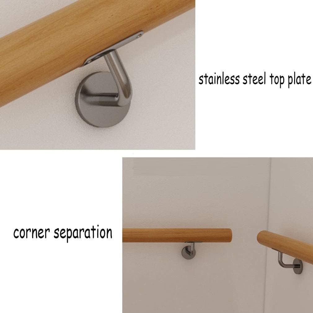 Wooden Handrail -Complete Kit(1ft-20ft), Home Against The Wall Indoor Stairs Elderly Railings Grab Bar Villa Loft Corridor Support Rod Non-Slip Wood Staircase Handrails (Size : 1ft/30cm)