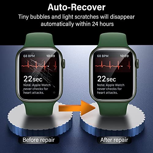 Image of Uyiton 8 Pack Privacy Screen Protector Designed for Apple Watch Series 7 /8 41mm Military Grade Replacement TPU [Not Glass] Anti-Scratch and Bubble Free Touch Screen Protector