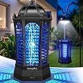 Bug Zapper Outdoor 2026 Upgraded, 4500V 3-in-1 Rechargeable Bug Zapper with Camping Light, Cordless Waterproof Mosquito Zapper for Outside, Patio, Backyard, Garden
