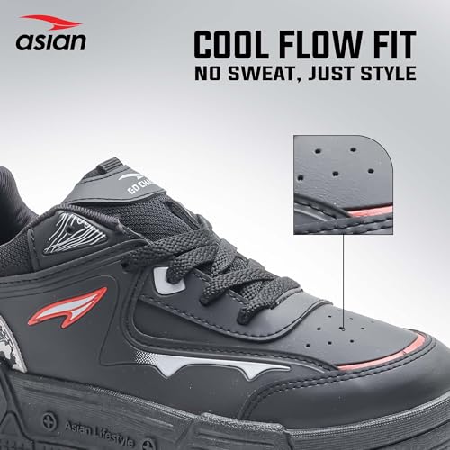 Image of ASIAN Lifestyle-02 Men's Stylish Sneakers | Comfortable Sporty Sneakers with PU Upper & Cushioned Insole | Ideal for Gym, Walk, Travel, & Casual Wear