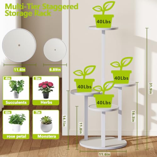 32" HETTHI 5-Tier Corner Plant Stand (White) - image 4