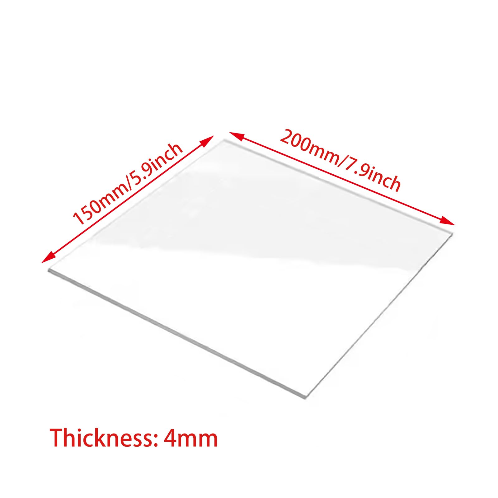 Lastra acrilica Perspex trasparente, Lastre acriliche trasparenti 150x200 mm spessore 2-5(4Mm)