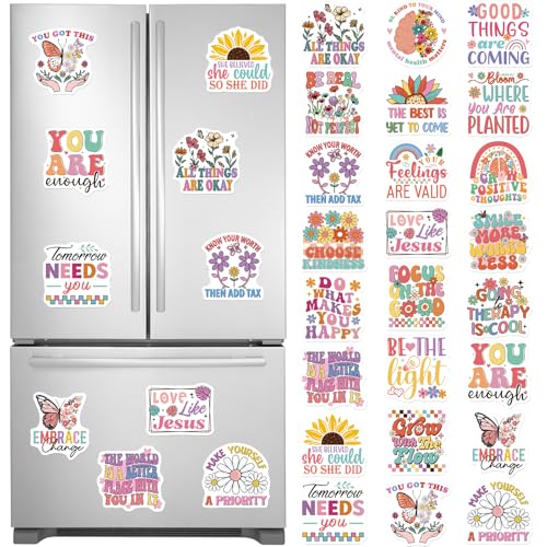 Dazoratix Mental Health Fridge Magnets - 24 PCs Boho Inspirational