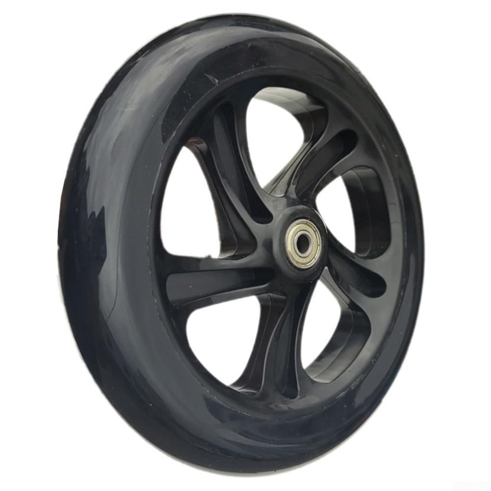 Roues lisses et durables en polyuréthane silencieuses pour scooters, chariots (200 mm x 40 mm, noir)