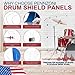 PENNZONI Drum Shield 5ft w/Deflectors & Chrome Hinges, Comes w/ 5 Drum Panels, 5 Deflectors, Chrome Hinges & Deflectors, Premium Clear Acrylic Panels