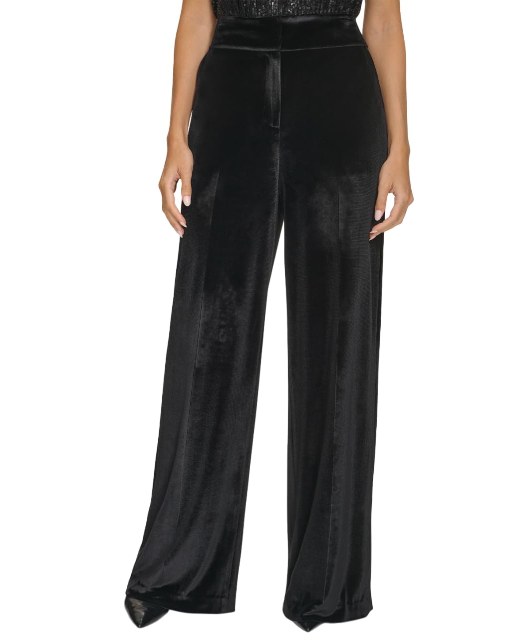 Calvin Klein Womens Wide Leg Hidden Closure Trouser Pant