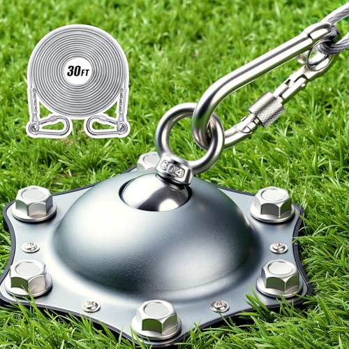 HQQNUO Dog Tie Out Cable and Stake, 360° Swivel Dog