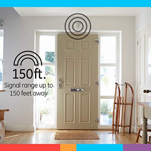 Ge Wireless Doorbell Kit, Battery Operated Receiver, 1 Push Buttons Door Bell, 8 Melodies Doorbell Chime, 4 Volume Levels, Classroom Doorbell, 150 Ft Range, White, 19248 #TOP5