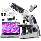 SWIFT SW380B Binocular Compound Microscope,40X-2500X with 1.3MP Camera,100pcs Microscope Slides,Microscope Kit for Students School Lab