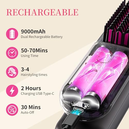 New go Brush pro 2026 - Cepillo alisador portátil inalámbrico miniatura 2