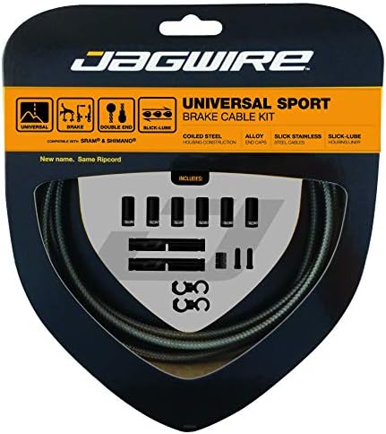Jagwire - Universal Sport DIY Brake Cable Kit | for Road and MTN Bike | SRAM and Shimano Compatible | Carbon Silver