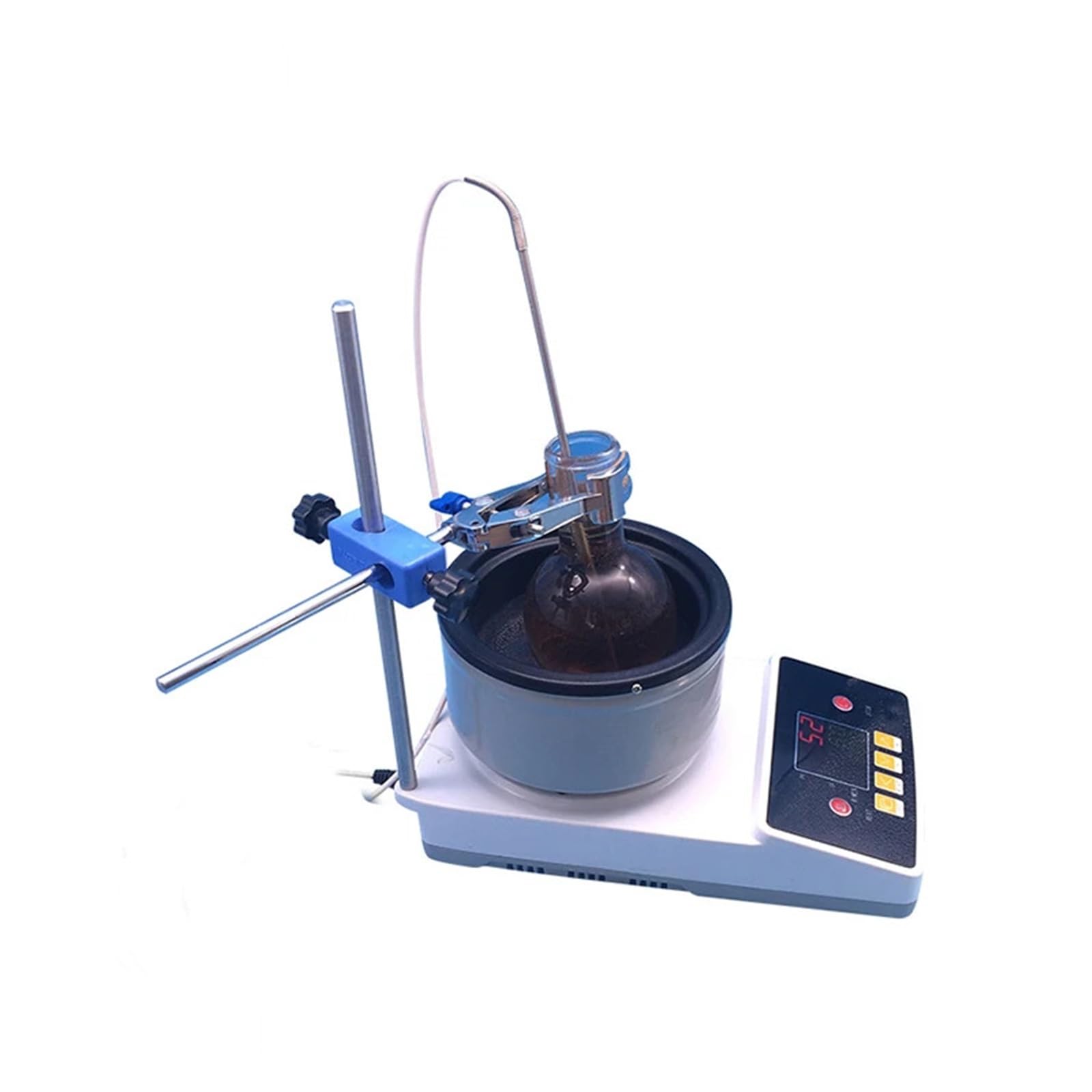Baño María, Baño de agua/aceite de laboratorio de 1800 rpm, 2000 ml, recipiente calefactor termostático de 2 l con agitador magnético