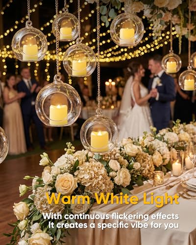 Image of 5plots 12-Pack 400+Hours Remote Control Candles, Votive Candles with 2 /4 /6 /8H Timer, Battery Operated Tealights for Party, Table Centerpiece, Home Decor, Halloween, Thanksgiving, Christmas