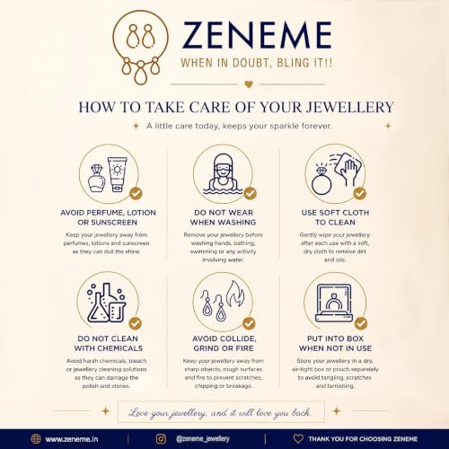 Image of ZENEME Jewellery Set Gold Plated Long Traditional Maharani Beads Studded Temple Coin Necklace Set with Earrings Jewellery For Women & Girls